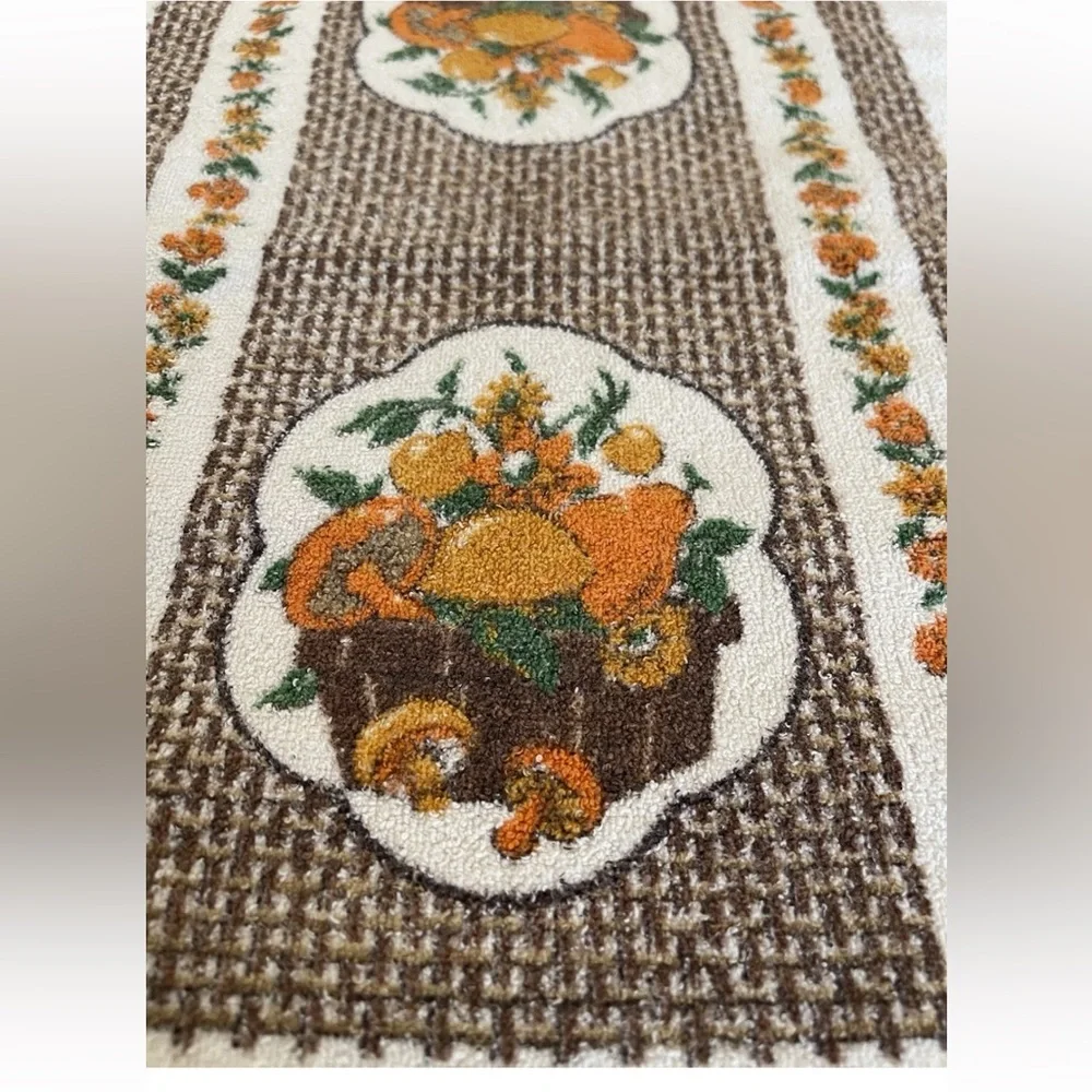 Cannon vintage cotton blend kitchen towel Autumn‎ colors mushrooms flowers 24x14